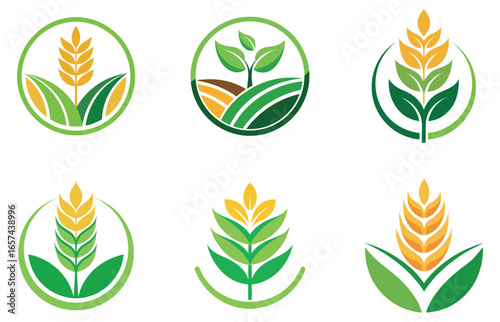 Modern Agricultural Logo Collection – Farm, Nature, Eco, Organic Vector Design