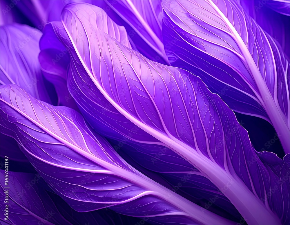 Obraz premium Vibrant purple leafy vegetable texture