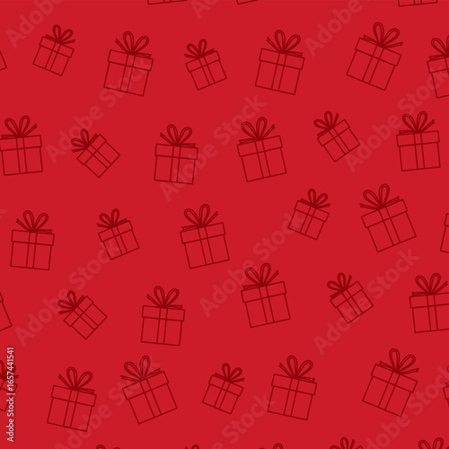 vector seamless pattern with gift boxes.  Wrapping or background