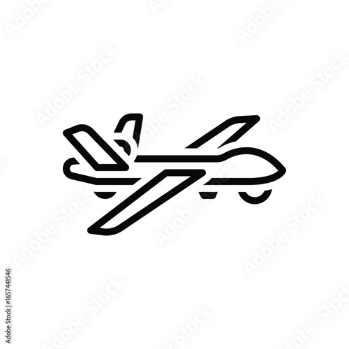 Black line icon for drone
