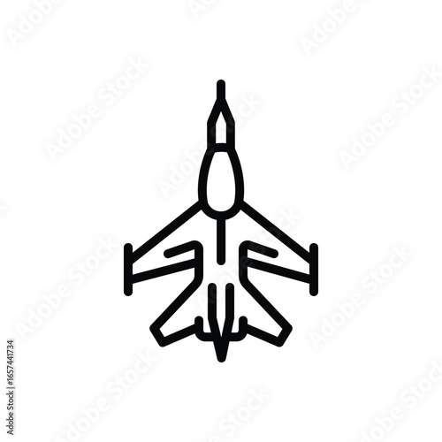 Black line icon for fighter