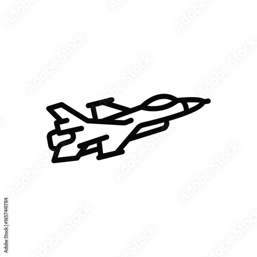 Black line icon for fighter