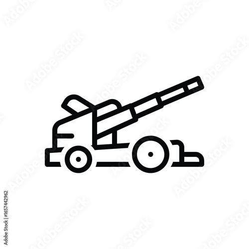 Black line icon for weapons