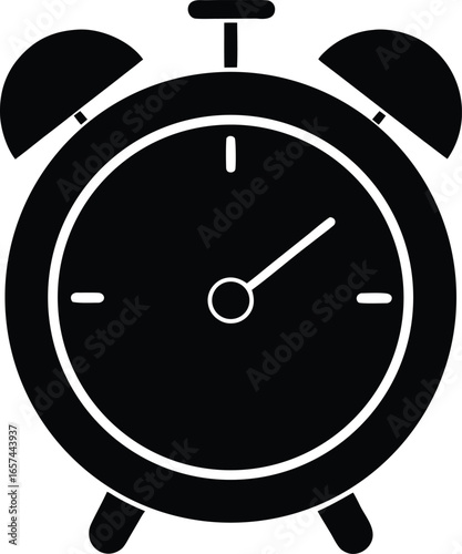 Alarm Clock Silhouette Vector Art Illustration
