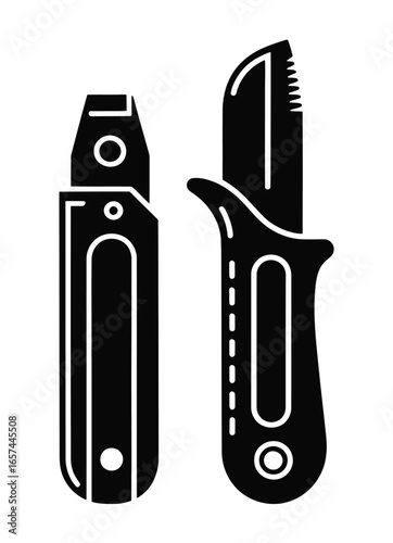 Hunting knife and sheath silhouette