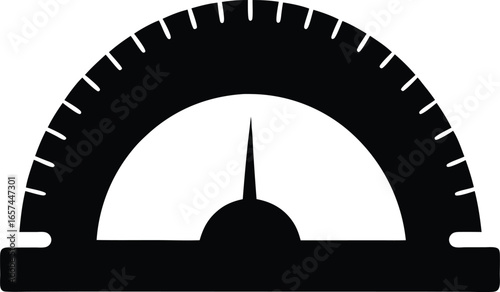 Protractor Silhouette Vector Art Illustration