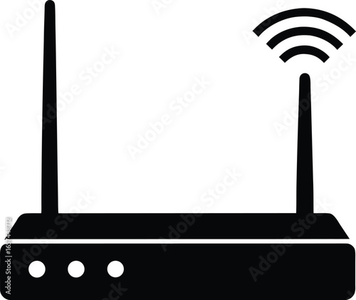 Wi Fi Router Silhouette Vector Art Illustration