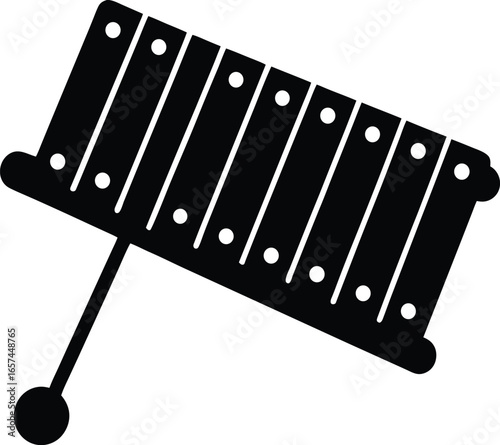 Xylophone Silhouette Vector Art Illustration