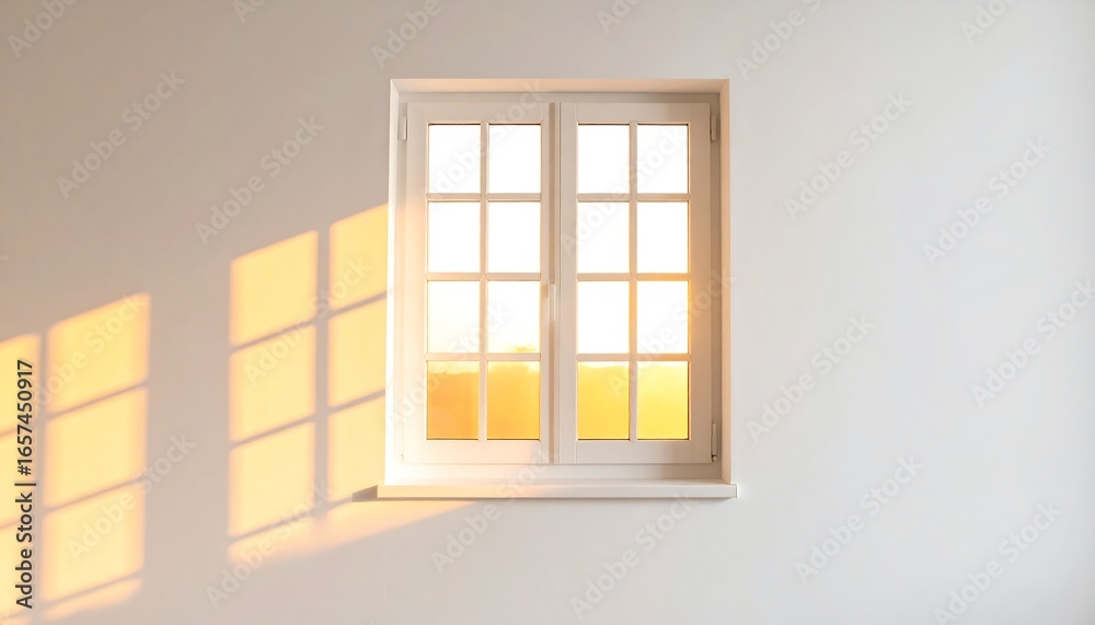Fototapeta premium Sunlight Through a White Window in a Minimalist Room
