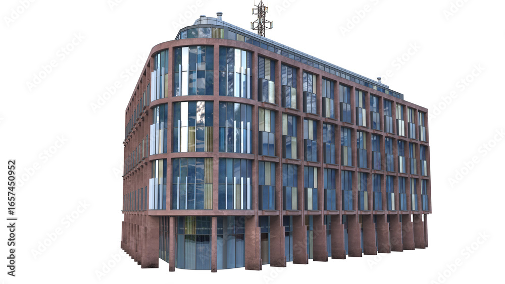 Fototapeta premium Modern glass and steel office building exterior.