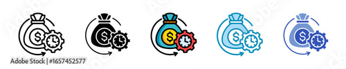 Cost Efficiency  Icon Set Multiple Style Collection
