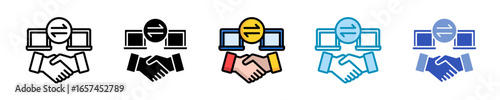 Remote Collaboration  Icon Set Multiple Style Collection
