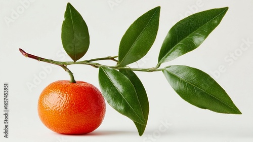 Fresh tangerine fruit with leaves