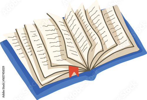 Open Book with Pages Turning
