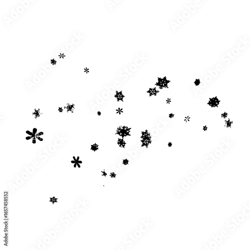 Φωτογραφία Scattered Black Snowflakes on White Background