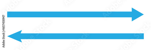 Set of long arrow vector, icon . Horizontal double side arrow. Straight long arrow vector icon set. Long arrows left and right in flat style. Long arrow silhouette, symbol, icon design .
