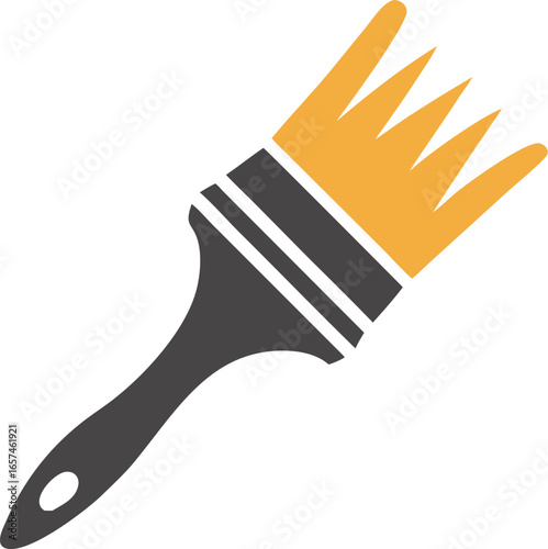 Artistic paintbrush bristles fanning out on white background