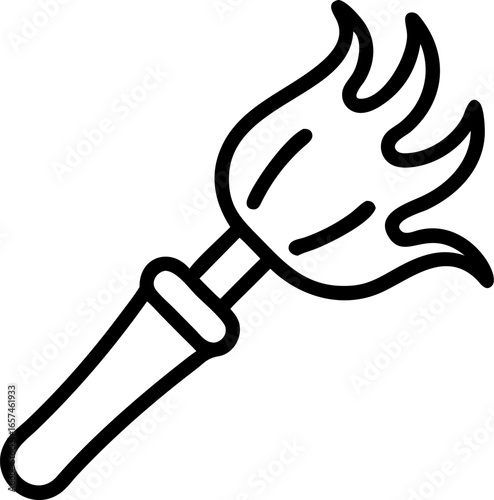 A realistic paintbrush with bristles fanning out on a white background