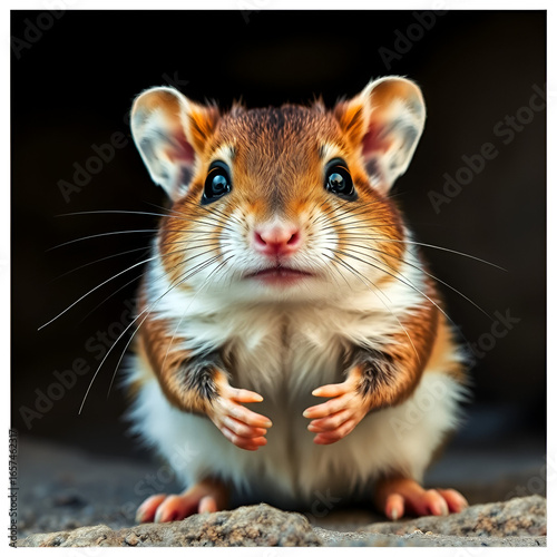 A closeup halfbody of a charismatic rodent