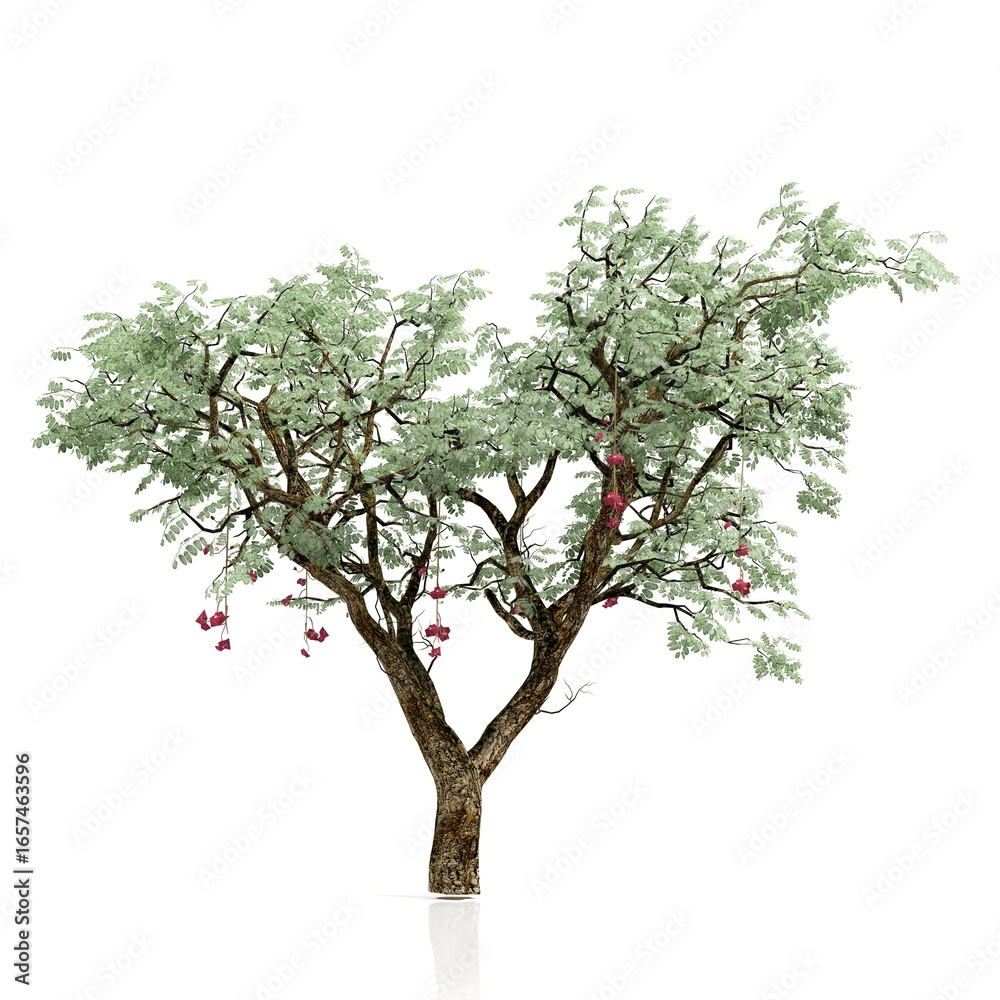 Fototapeta premium Elegant tree with delicate pink blossoms