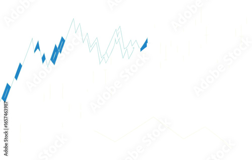 Vector art of stock market chart analysis with downward trend arrow indicating financial decline and economic downturn