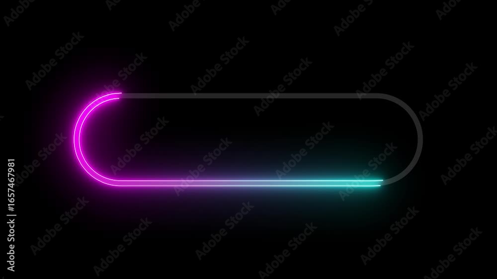 Neon retro style name placeholder neon sign board 4K.Empty title space intro reveal shiny glowing rectangular frame 4K stock vide