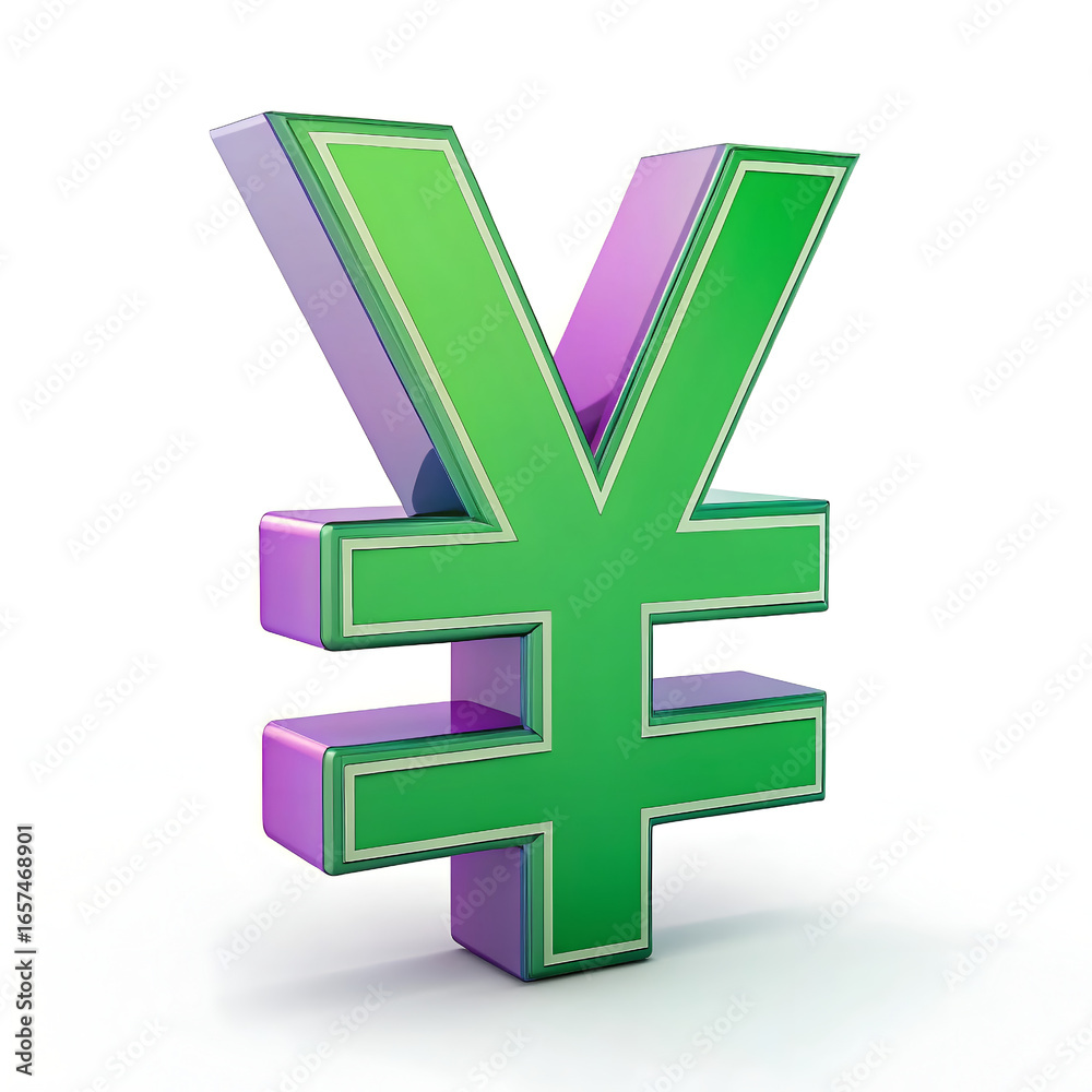 Fototapeta premium Yen currency symbol icon in 3d design on white background