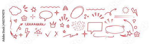 Hand Drawn Doodle Elements – Arrows, Speech Bubbles, Sketch Symbols Vector Pack