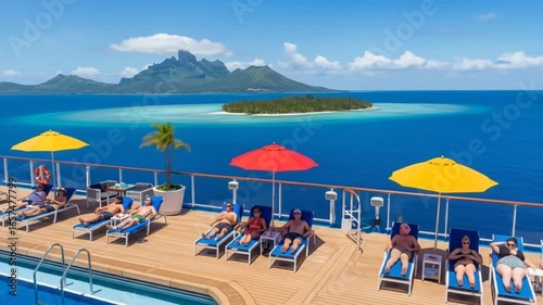 Luxurious Cruise Vacation: Sunbathing and Relaxation in Paradise with Ocean Views