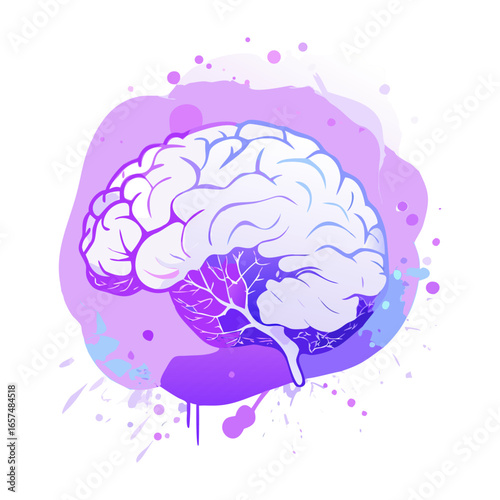 Human brain Mental health illustration