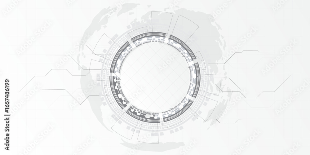 Obraz premium Futuristic Technology Circle Interface Abstract Digital Background Vector Design