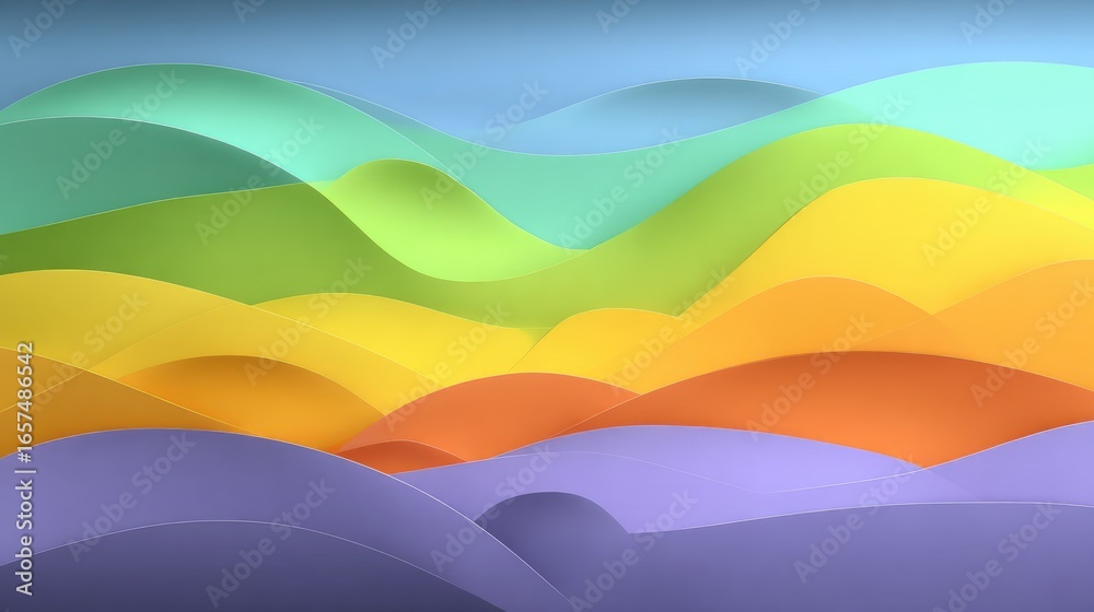 Obraz premium Abstract rainbow wavy layered background