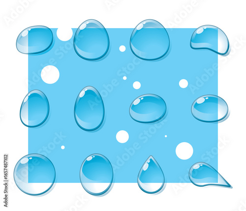 透明な水滴のイラスト