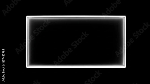 Luminous rectangular border on a dark backdrop
