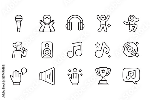 Music and Entertainment Icons Collection for Festivals, DJs, and Performers