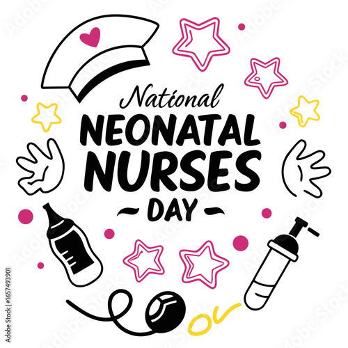 NATIONAL NEONATAL NURSES DAY vector illustration