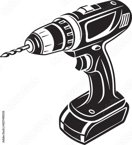electric drill isolated on white