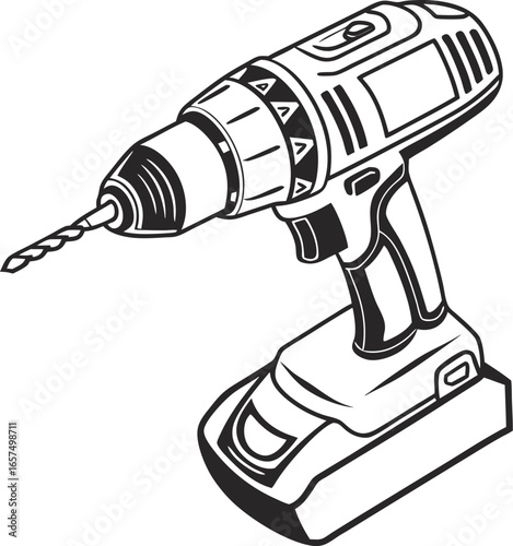 electric drill isolated on white