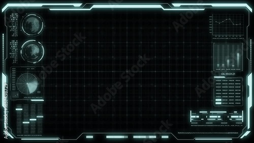 Digital HUD futuristic background motion graphic element cyber generated. Future technology interface data sci-fi display screen. Artificial intelligent analytic simulation, loop able video background