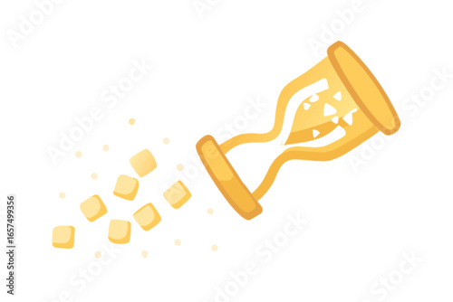 Hourglass sand timer countdown time management deadline schedule urgency vector illustration graphic design