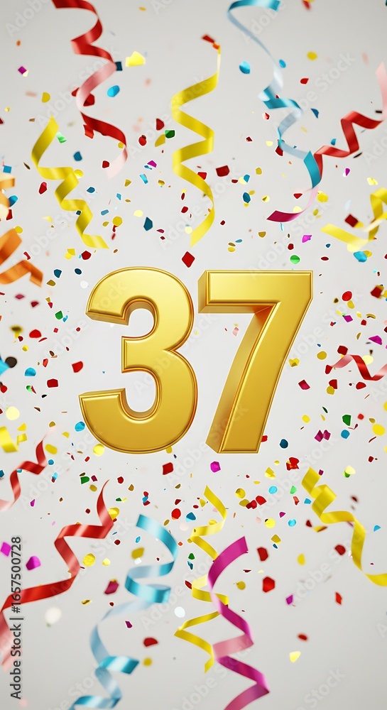 Fototapeta premium Golden Thirty-Seven's Celebration