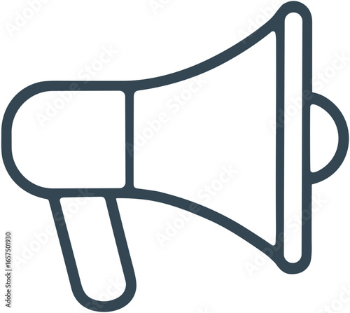 Simple Line Drawing Megaphone Announcement Symbol Graphic Element Icon