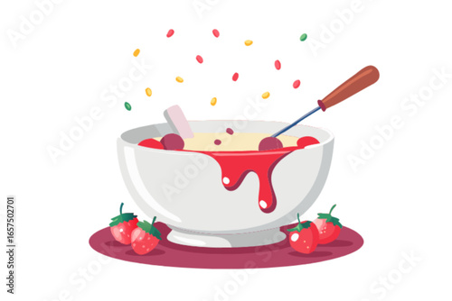 Delicious food fondue art