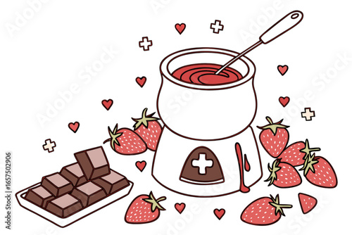 Chocolate fondue dessert