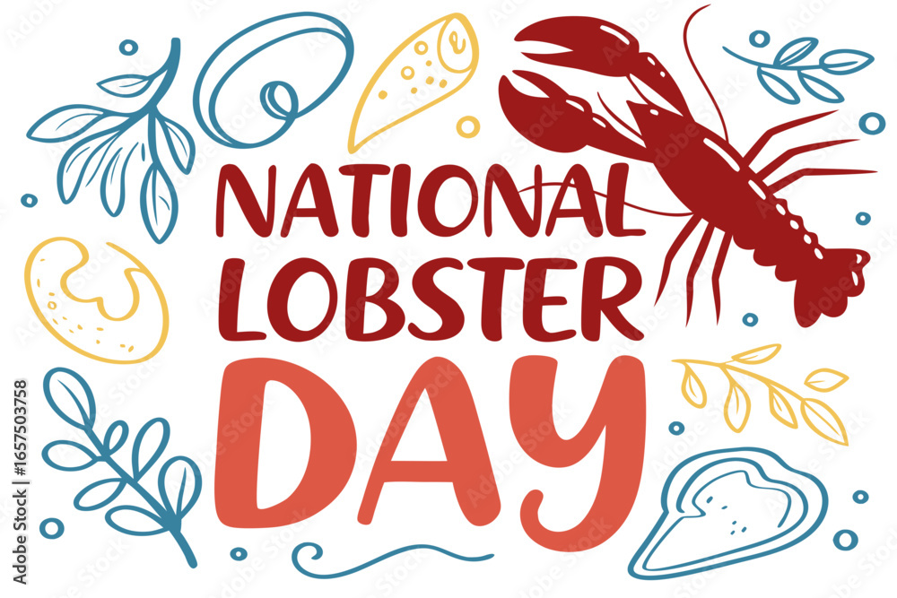 Obraz premium NATIONAL LOBSTER DAY vector illustration