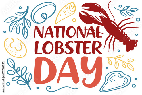 NATIONAL LOBSTER DAY vector illustration
