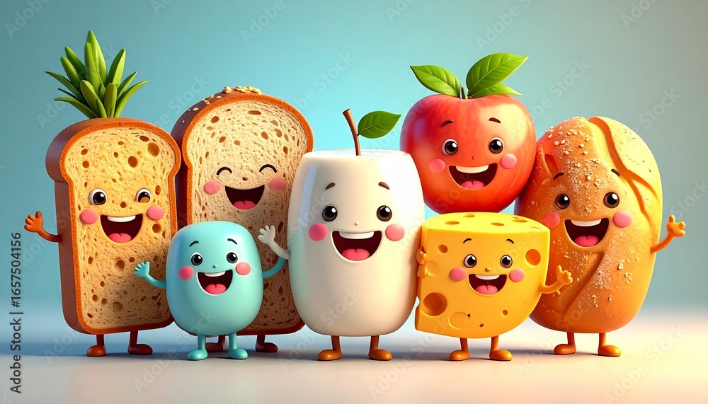 Obraz premium Happy Food Friends Set