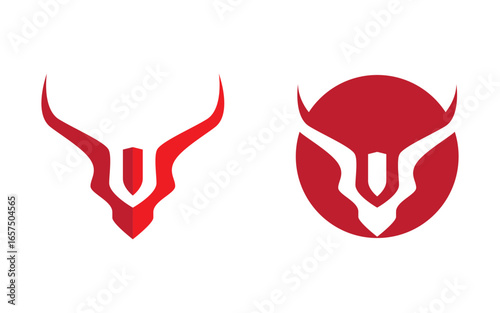 Taurus Horn Logo Template vector icon illustration design v3.6