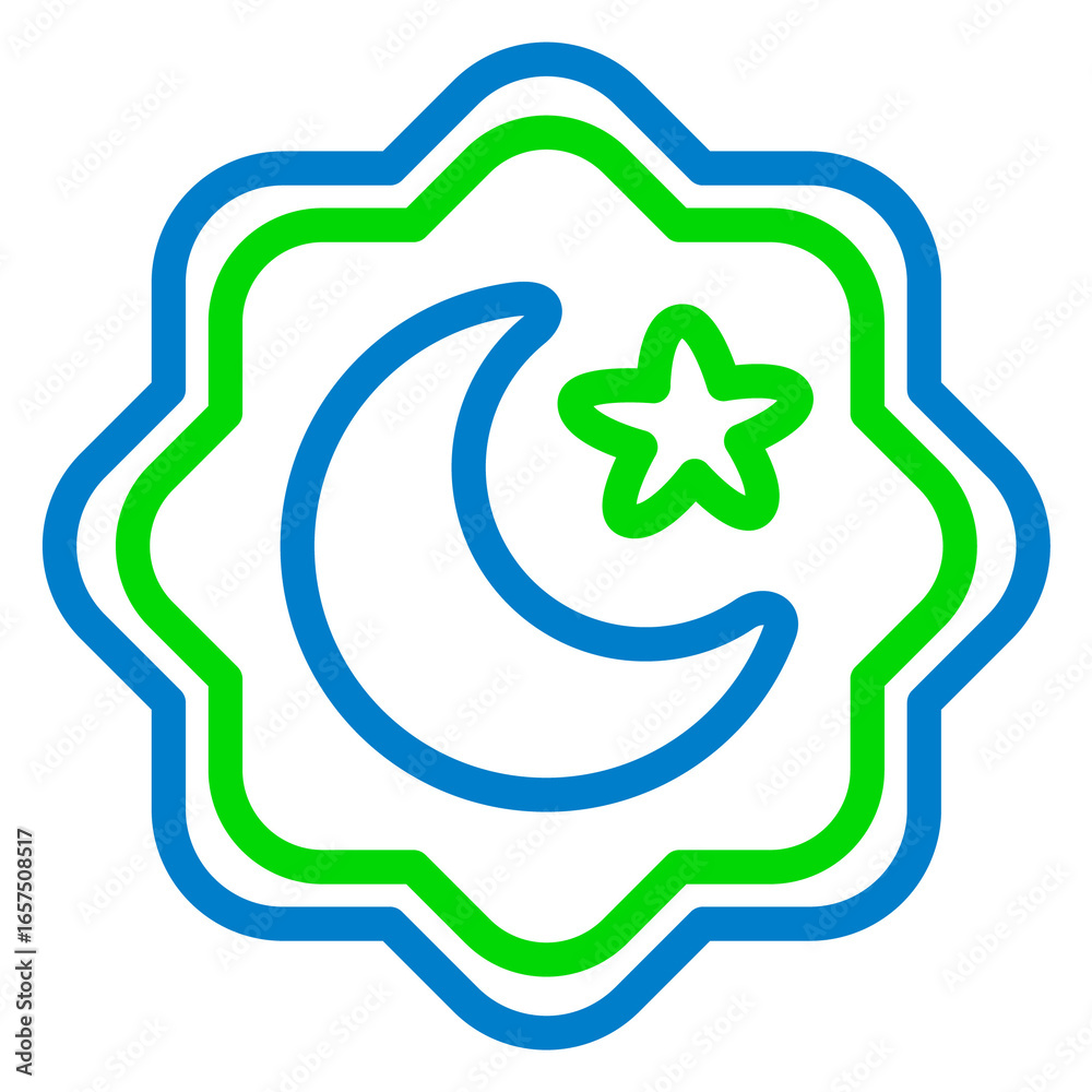 Fototapeta premium Islamic Ornament Moon and Star