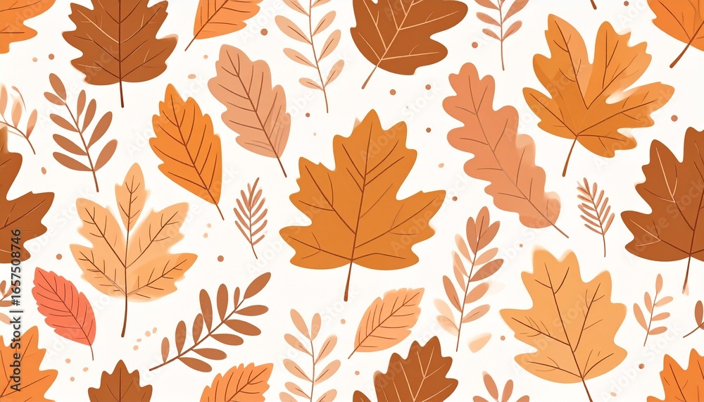 Fototapeta premium Scandinavian Leaf Motif - Neutral Tones